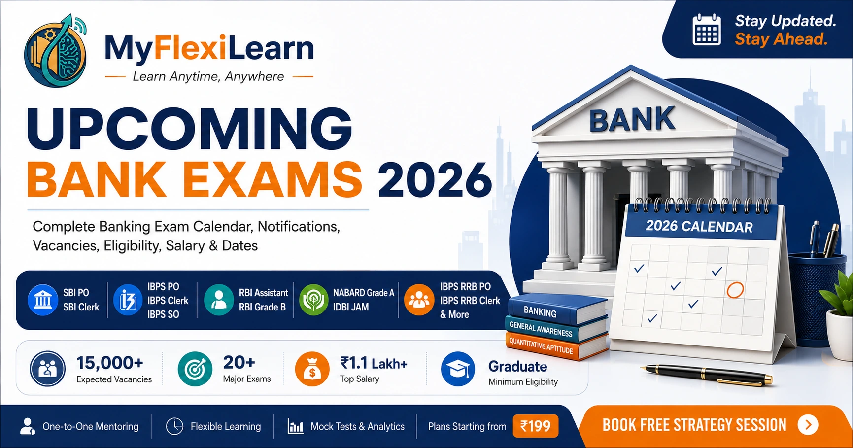 Upcoming Bank Exams 2026 Calendar, Notification Dates, Vacancies and Eligibility